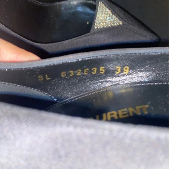 Saint Laurent Paris Women's Black Satin Courts Heels NEW - Picture 5 of 10